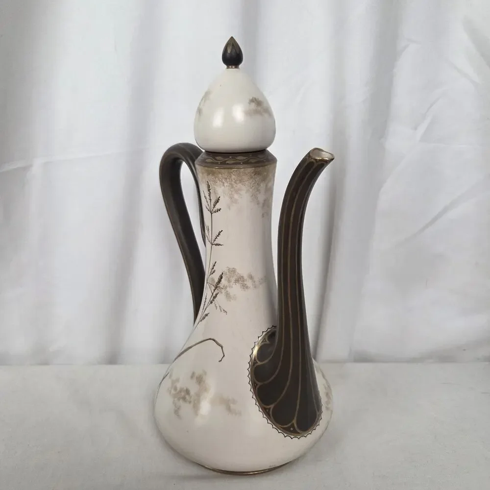 Royal Doulton Burslem Ewer Tea Pot Lidded Hand Painted Floral Persian Inspired